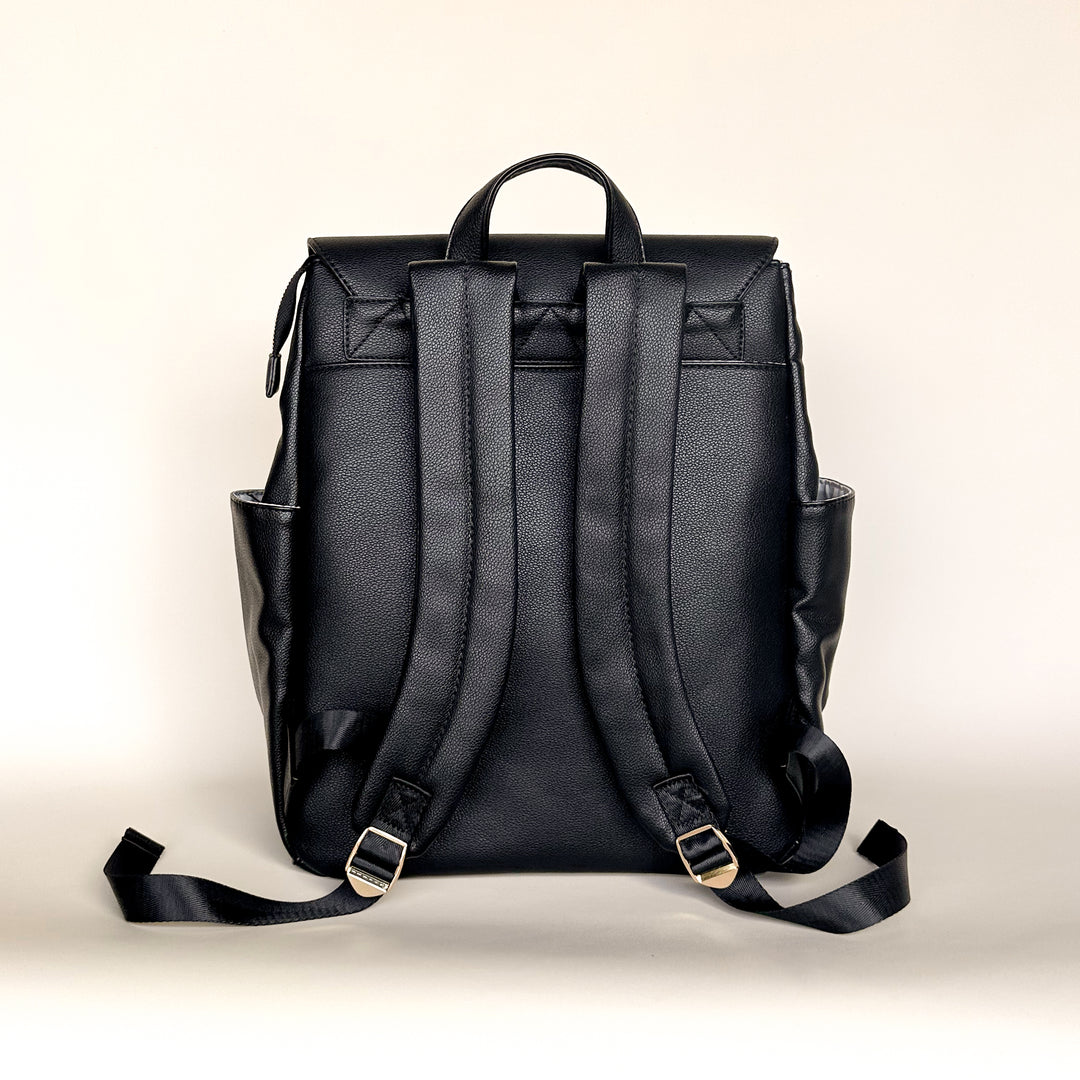 BROOKLYN Backpack Nappy Bag - Black/Euca