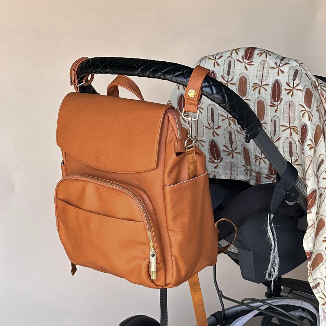 BROOKLYN Backpack Nappy Bag - Tan/Banksii