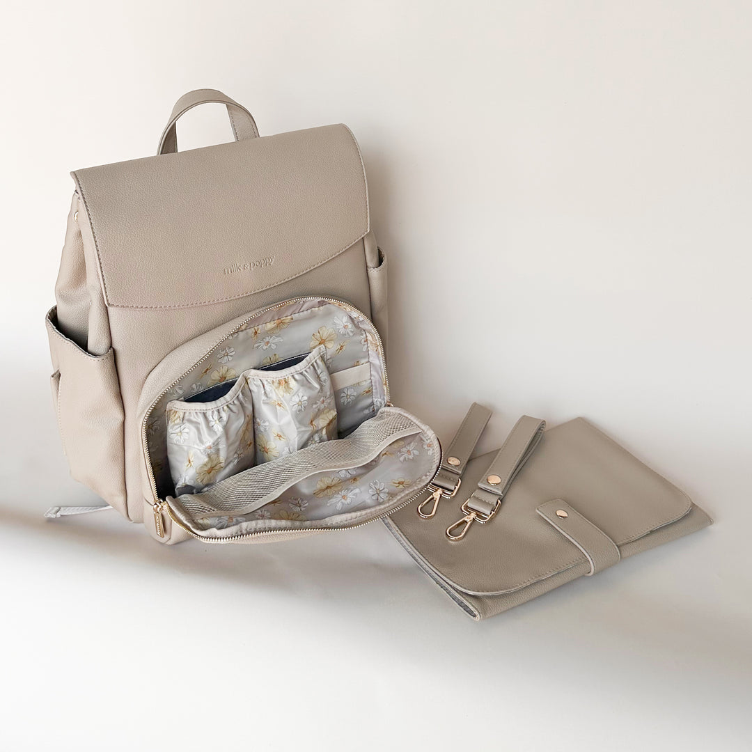 BROOKLYN Backpack Nappy Bag - Beige/Maeve