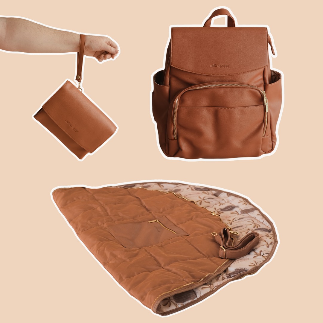 Mum Bag Bundle - Tan/Banksii - Milk & Poppy
