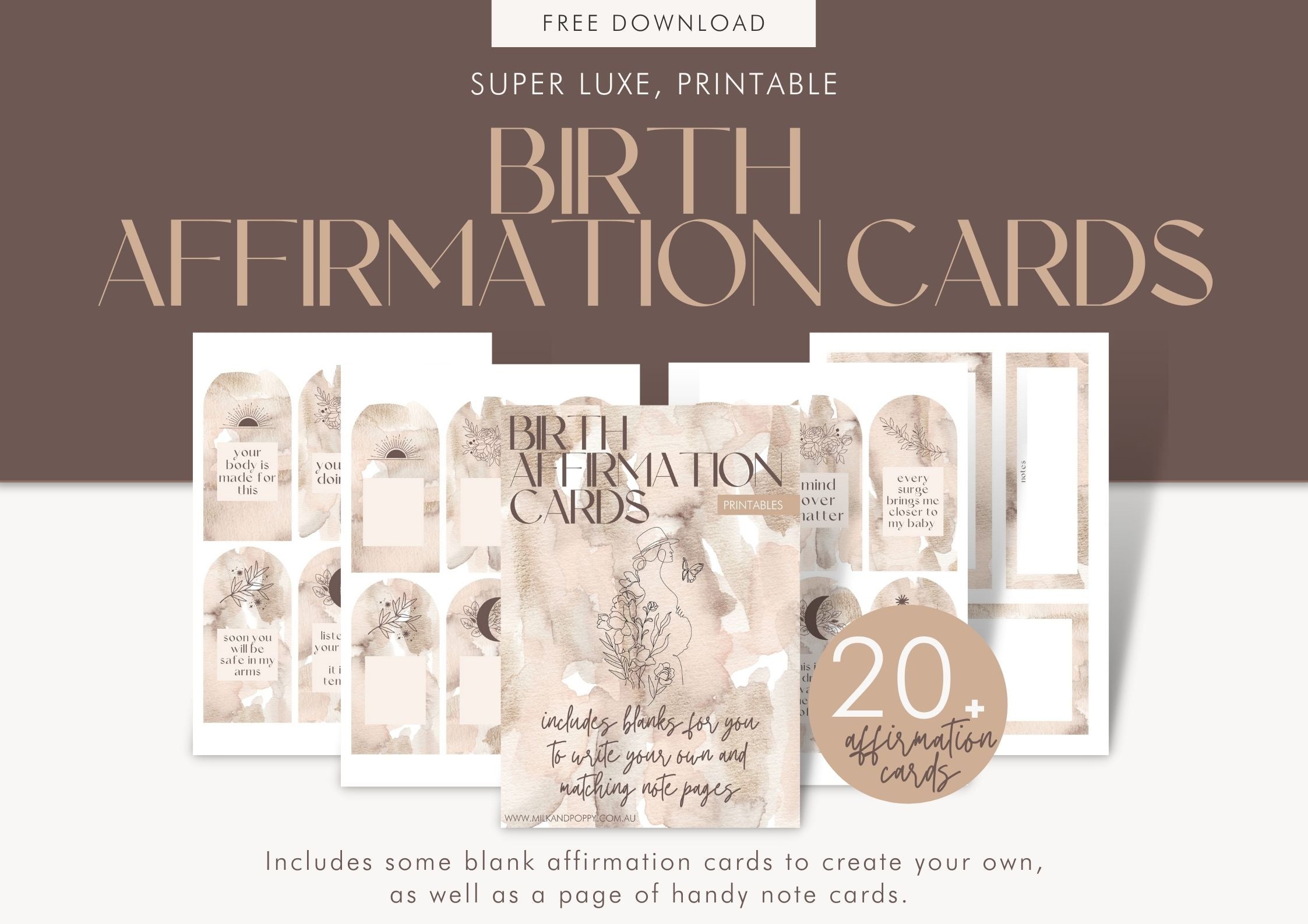 Printable Birth Affirmation Cards