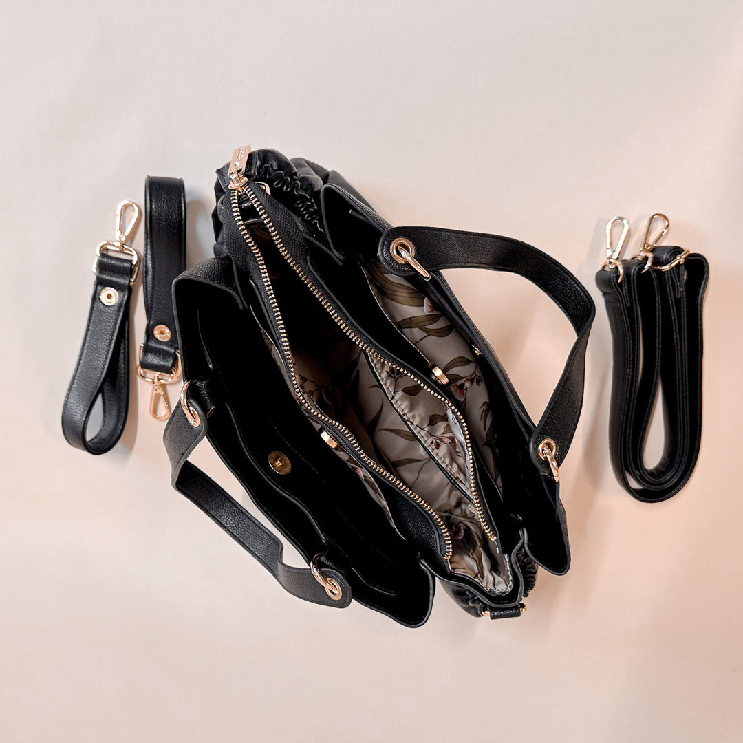 KASSIE Pram Caddy - Black/Euca