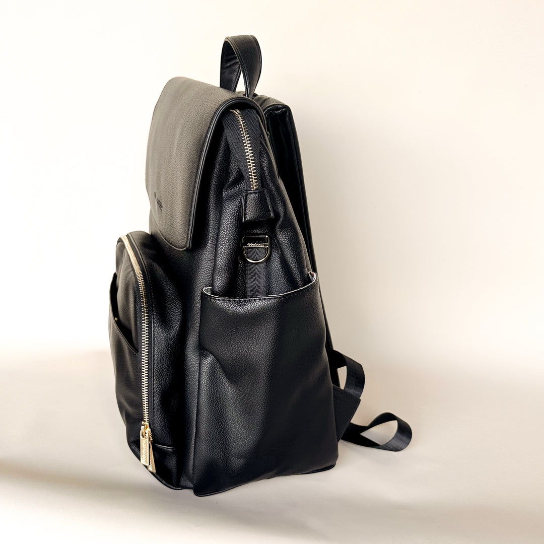 BROOKLYN Backpack Nappy Bag - Black/Euca