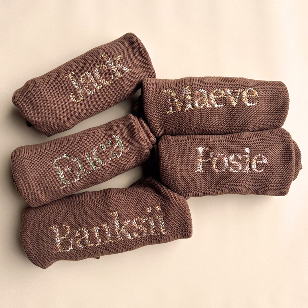 HEIRLOOM NAME BLANKET - Chocolate