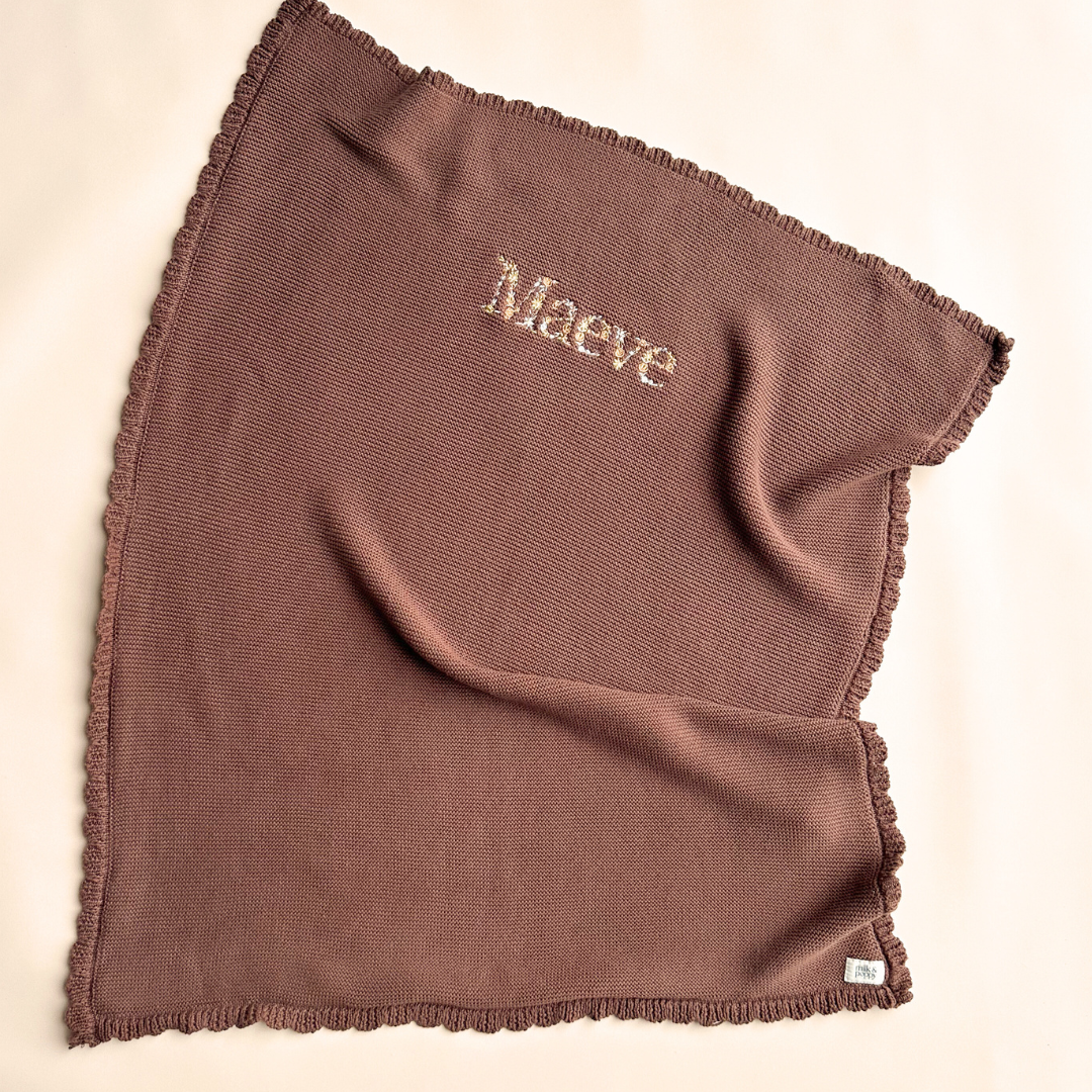 HEIRLOOM NAME BLANKET - Chocolate