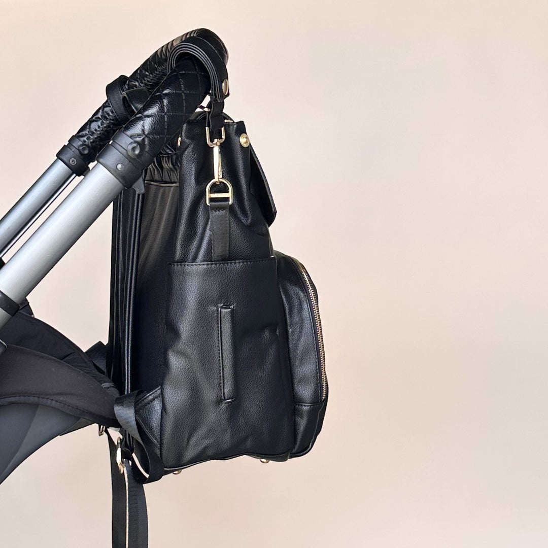 BROOKLYN Backpack Nappy Bag - Black/Euca
