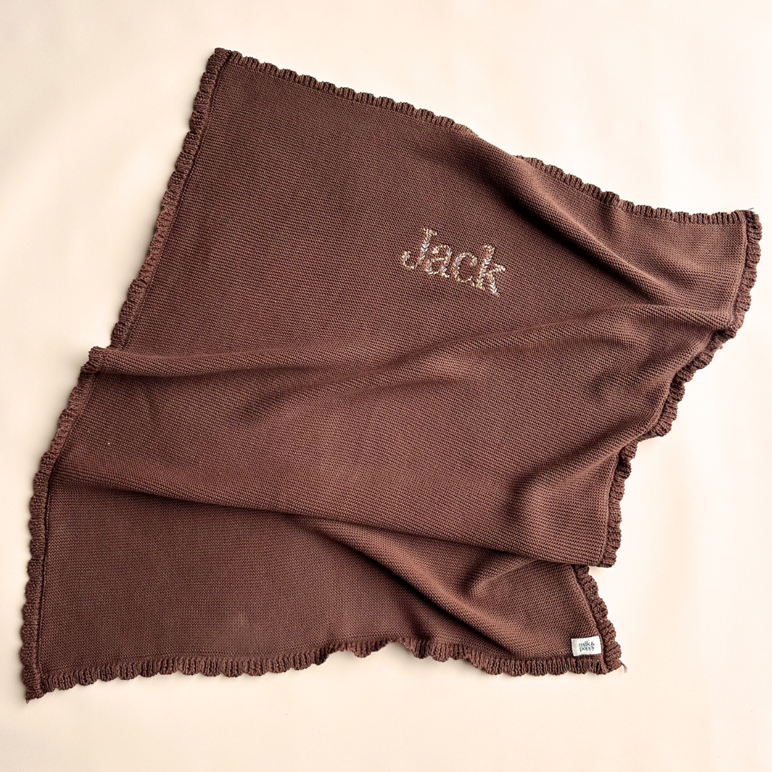 HEIRLOOM NAME BLANKET - Chocolate