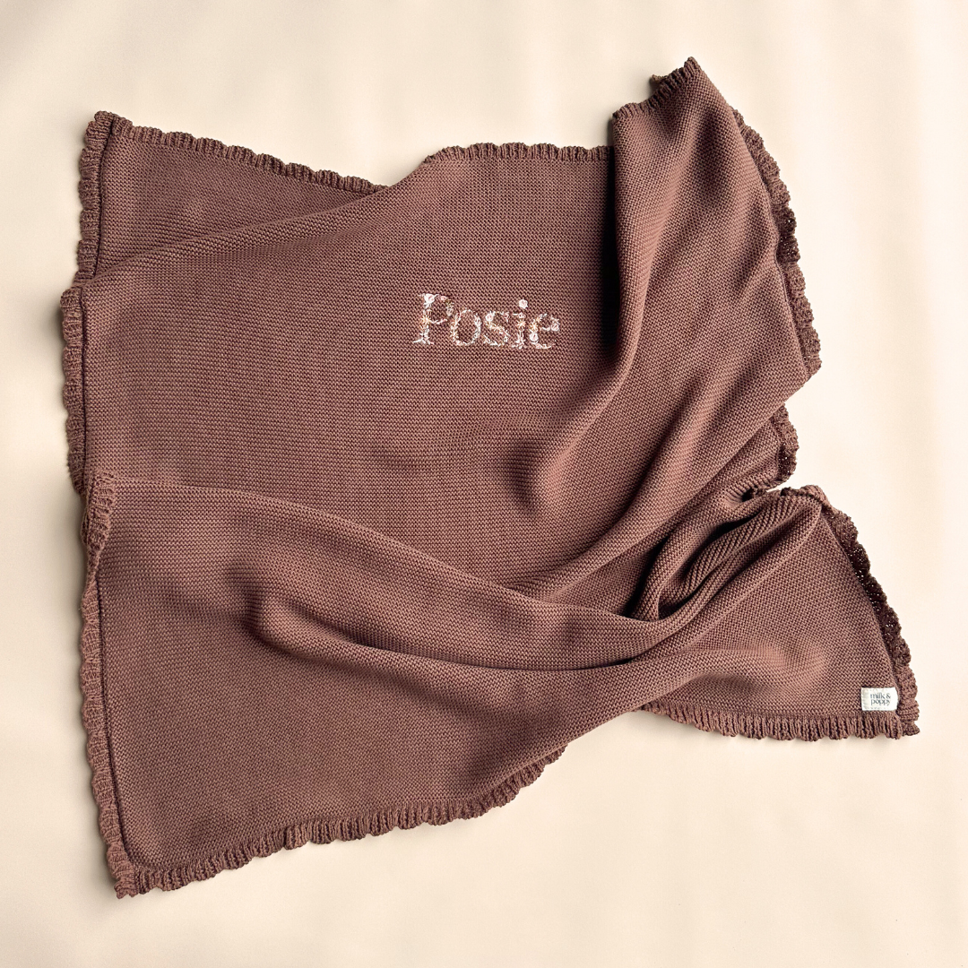 HEIRLOOM NAME BLANKET - Chocolate