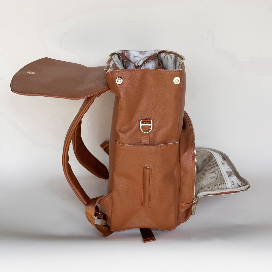 BROOKLYN Backpack Nappy Bag - Tan/Banksii