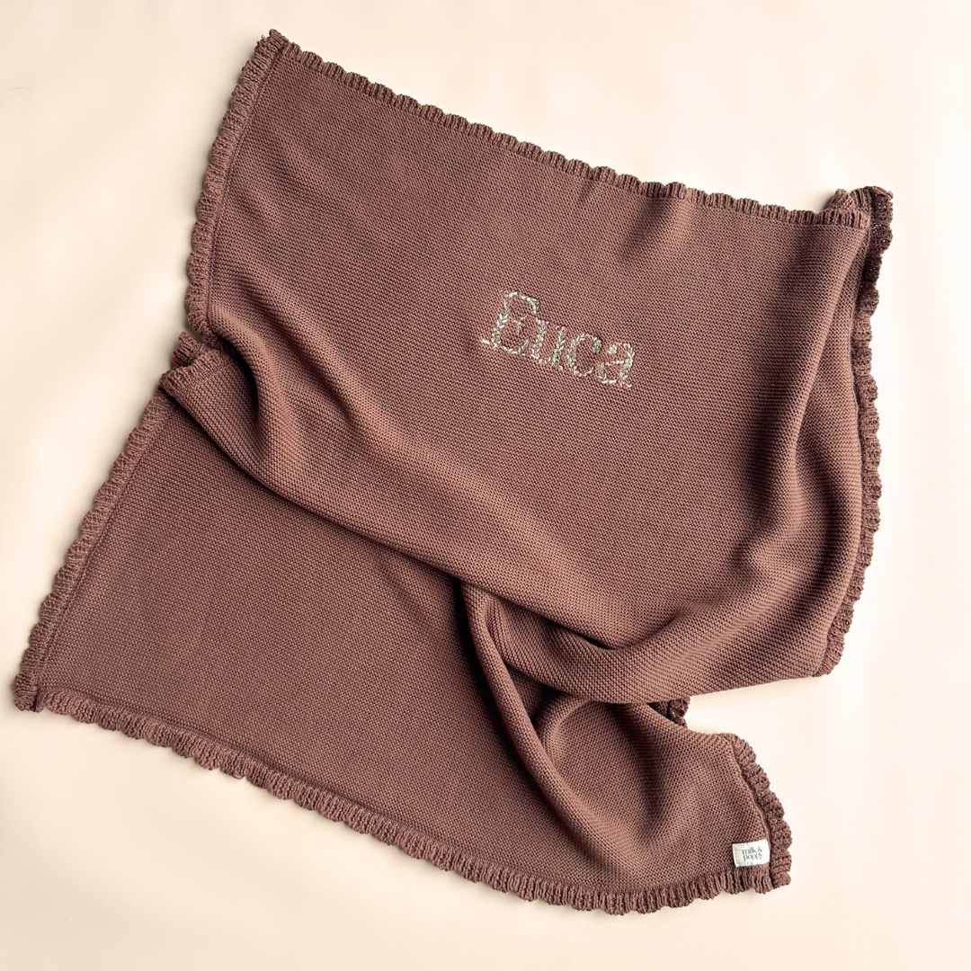 HEIRLOOM NAME BLANKET - Chocolate