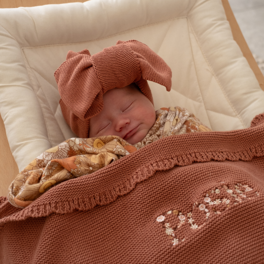 KNITTED HEADBAND BOW - dusk