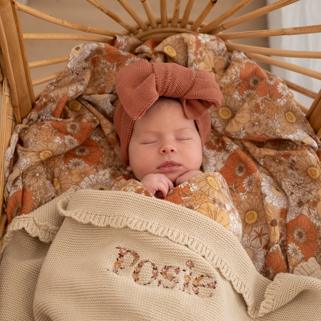 HEIRLOOM NAME BLANKET - Biscuit