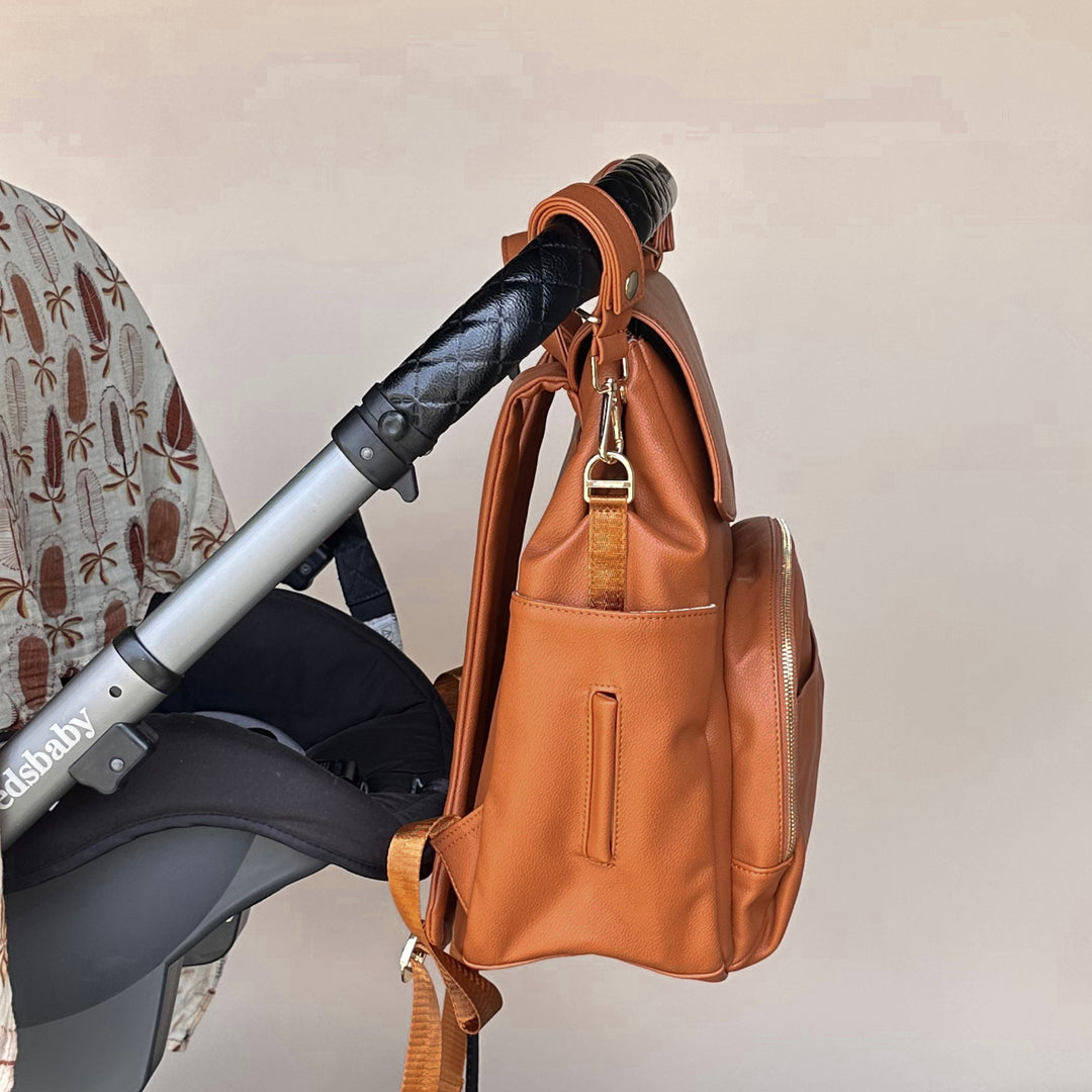 BROOKLYN Backpack Nappy Bag - Tan/Banksii