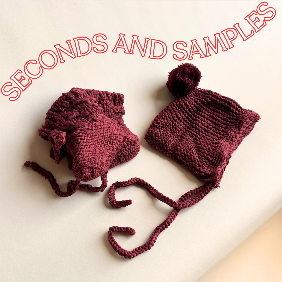 🚨Seconds & Samples🚨 Merlot Chunky Knitted Bonnet and Booties