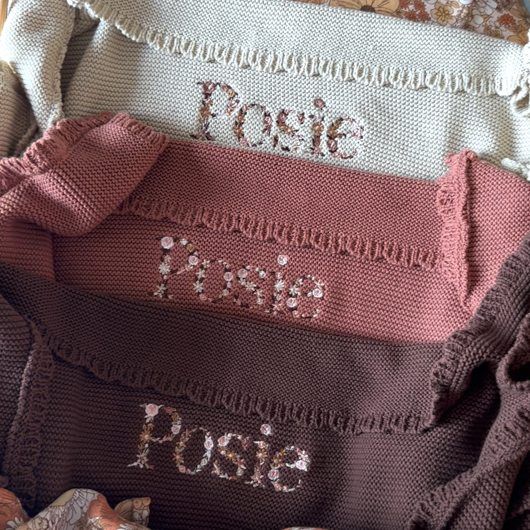 EMBROIDERED NAME BLANKET - Posie