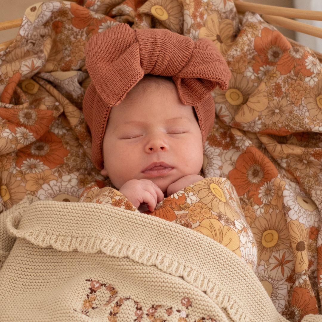 KNITTED HEADBAND BOW - dusk