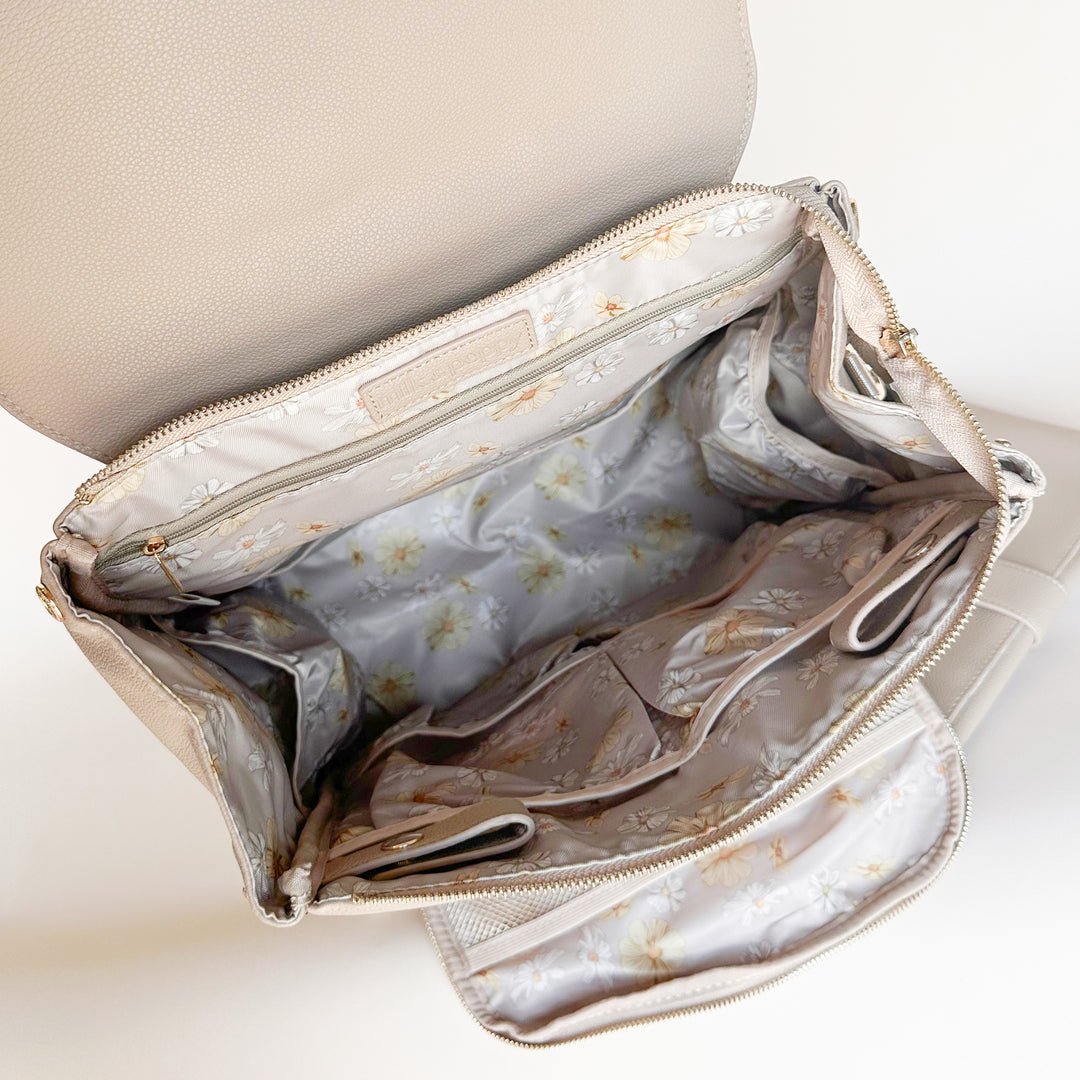 BROOKLYN Backpack Nappy Bag - Beige/Maeve