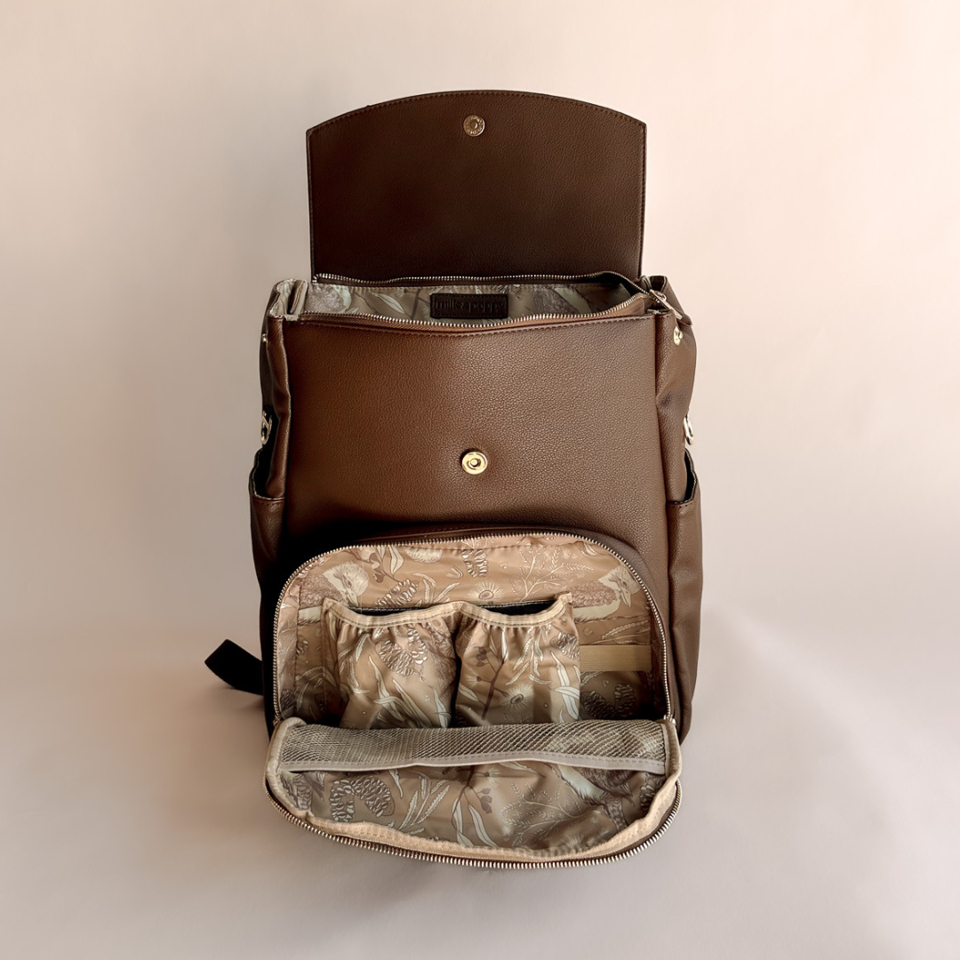 BROOKLYN Backpack Nappy Bag - Chocolate/Jack