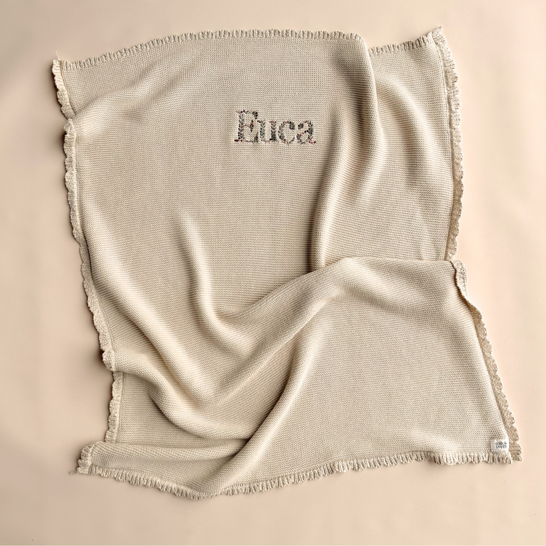 HEIRLOOM NAME BLANKET - Biscuit