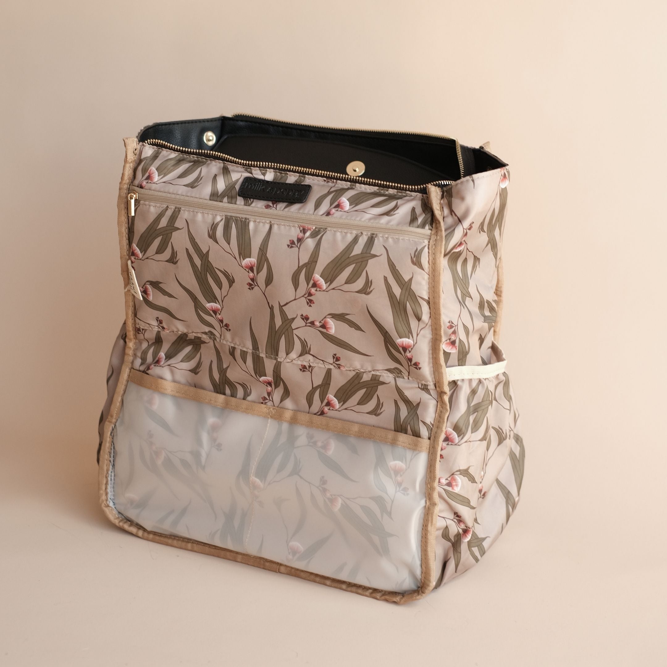 BROOKLYN Backpack Nappy Bag - Black/Euca - Milk & Poppy