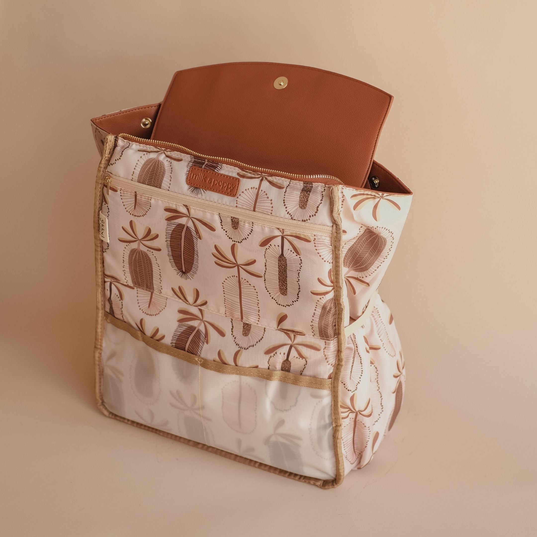 BROOKLYN Backpack Nappy Bag - Tan/Banksii - Milk & Poppy